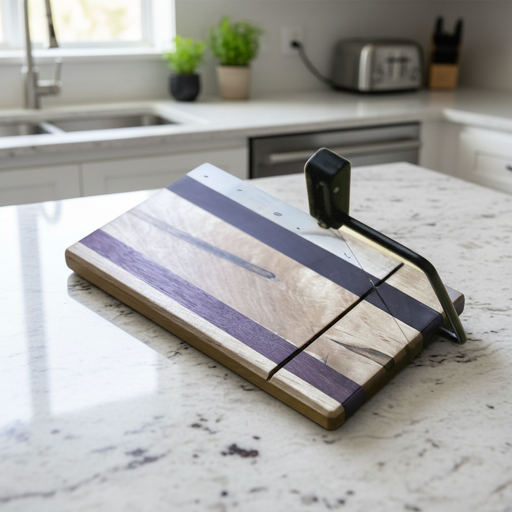 Handcrafted hardwood cheese slicer